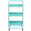 vidaXL Chariot de cuisine 3 niveaux Turquoise 42x35x85 cm Fer et ABS