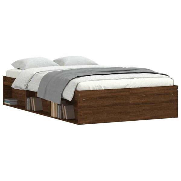 vidaXL Cadre de lit sans matelas ch&ecirc;ne marron 120x190 cm