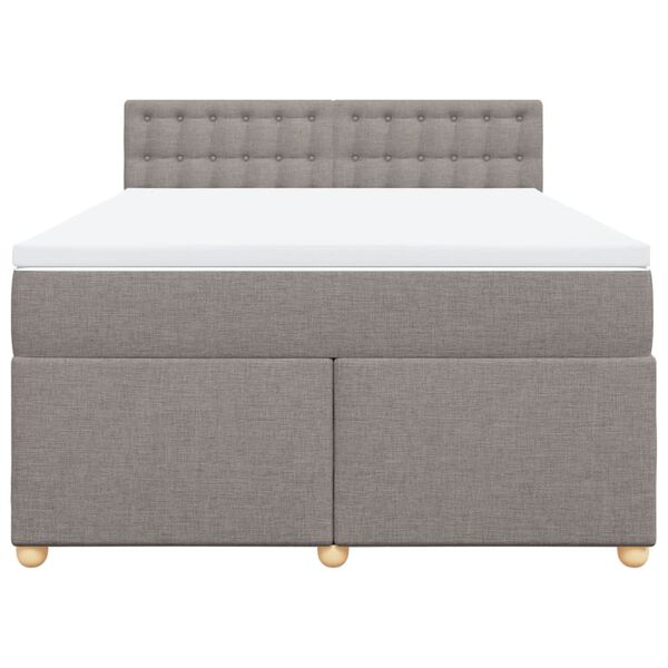 vidaXL Sommier &agrave; lattes de lit avec matelas Taupe 160x200 cm Tissu
