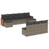 vidaXL Salon de jardin avec coussins 10 pcs gris r&eacute;sine tress&eacute;e