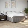vidaXL Sommier &agrave; lattes de lit avec matelas Taupe 140x200 cm Tissu