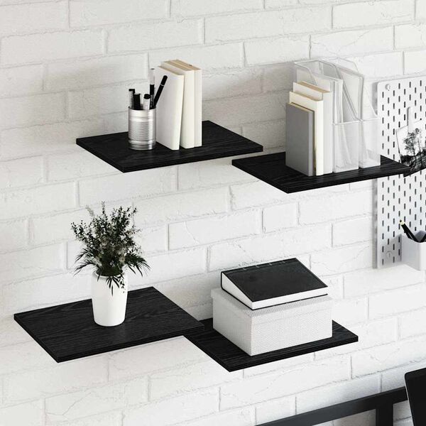 vidaXL &Eacute;tag&egrave;re &agrave; livres 4 pcs Noir 40 x 30 x 1,5 cm Bois d'ing&eacute;nierie
