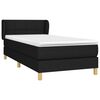 vidaXL Sommier &agrave; lattes de lit avec matelas Noir 100x200 cm Tissu