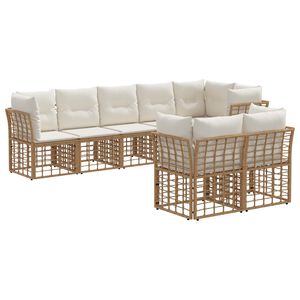 vidaXL Ensemble de canap&eacute;s d'ext&eacute;rieur Naturel Polyester