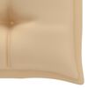 vidaXL Banc de jardin avec coussin beige 112 cm Bois de teck massif