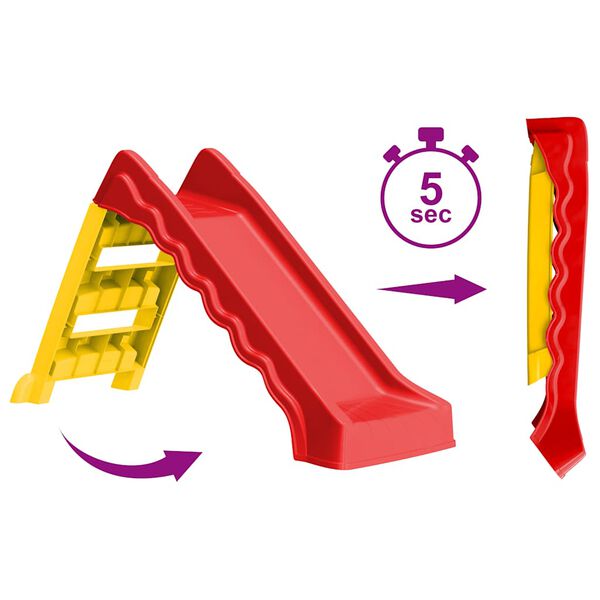 vidaXL Toboggan pliable d'enfants Int&eacute;rieur/Ext&eacute;rieur Rouge et jaune