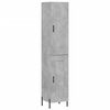 vidaXL Buffet haut Gris b&eacute;ton 34,5x34x180 cm Bois d'ing&eacute;nierie