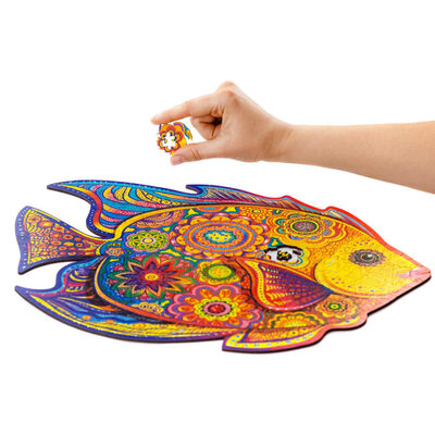 UNIDRAGON Puzzle en bois 331 pcs Shining Fish Très grand 40x31 cm