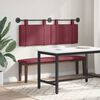 vidaXL T&ecirc;te de lit suspendue Uni Bordeaux 130 x 55 x 5 cm tissu