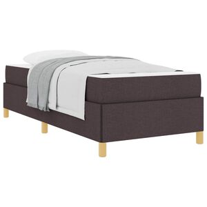 vidaXL Cadre de lit avec matelas Marron fonc&eacute; 90 x 190 cm tissu