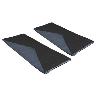 vidaXL Sacs de couchage type enveloppe 2 pcs Noir 1 100 g 10°C