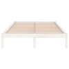 vidaXL Cadre de lit sans matelas blanc bois massif