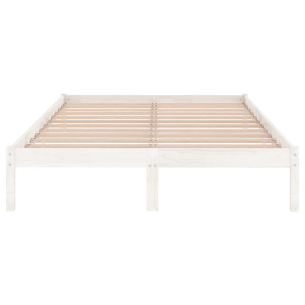 vidaXL Cadre de lit sans matelas blanc bois massif
