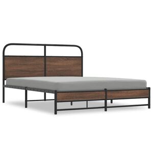 vidaXL Cadre de lit sans matelas 150x200 cm ch&ecirc;ne marron