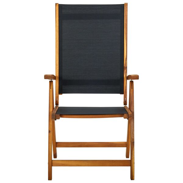 vidaXL Chaises de jardin pliantes lot de 4 acacia massif et textilène