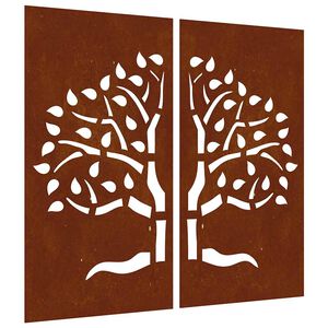 vidaXL D&eacute;corations murales jardin 2 pcs 105x55 cm design d'arbre