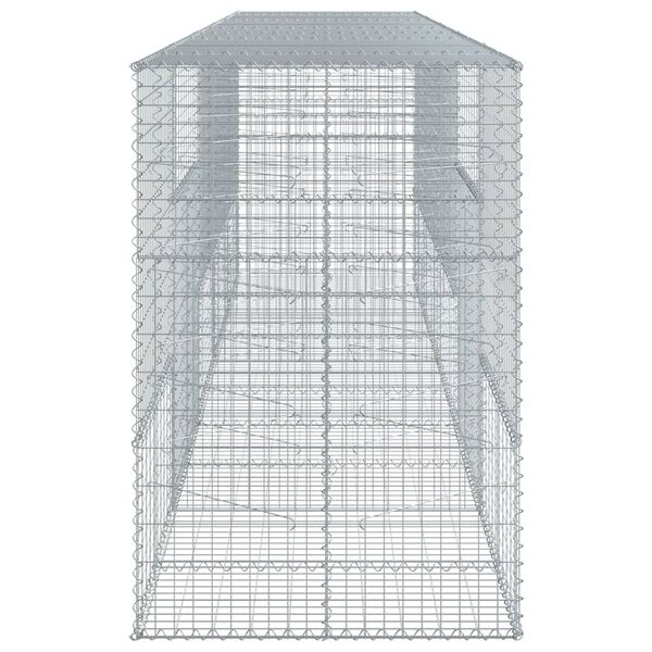 vidaXL Panier gabion avec couvercle 500x100x150 cm fer galvanis&eacute;