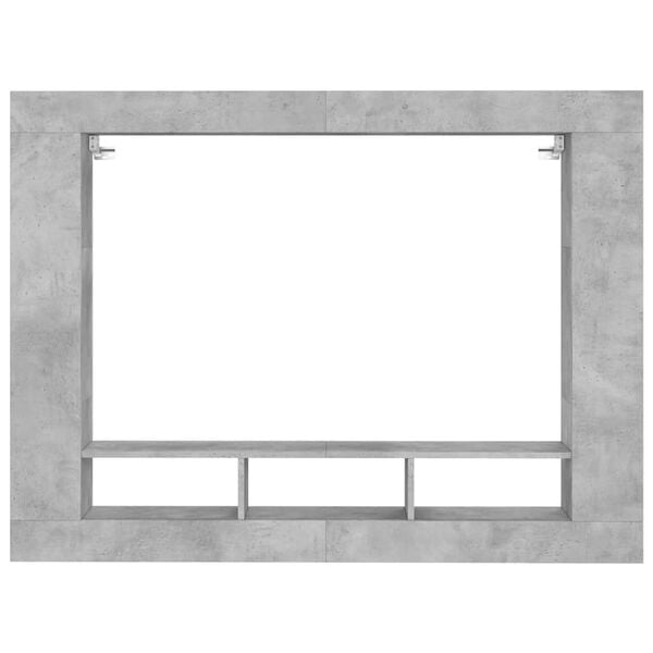 vidaXL Meuble TV gris b&eacute;ton 152x22x113 cm bois d'ing&eacute;nierie