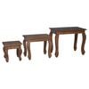 vidaXL Table Gigogne 3 pi&egrave;ces Marron Bois massif d'acajou
