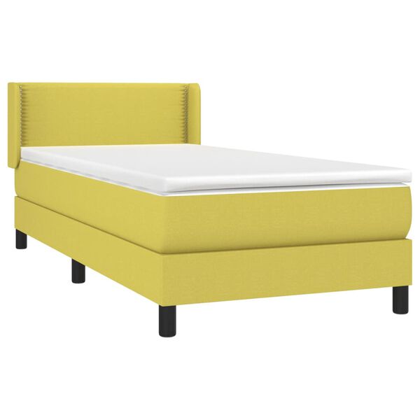 vidaXL Sommier &agrave; lattes de lit avec matelas Vert 80x200 cm Tissu