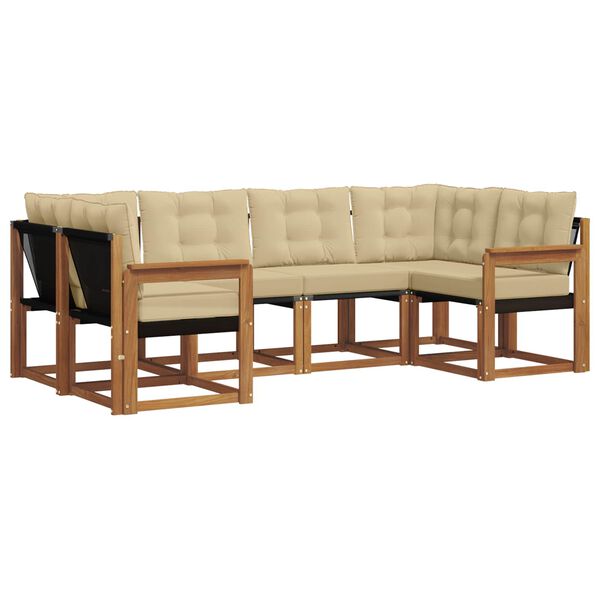 vidaXL Ensemble de canap&eacute;s d'ext&eacute;rieur 6 pcs Naturel et Beige
