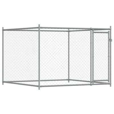 vidaXL Cage pour chien avec portes gris 10x2x1,5 m acier galvanisé