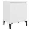 vidaXL Table de chevet avec pieds en m&eacute;tal blanc 40x30x50 cm