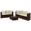 vidaXL Salon de jardin avec coussins 6 pcs marron r&eacute;sine tress&eacute;e