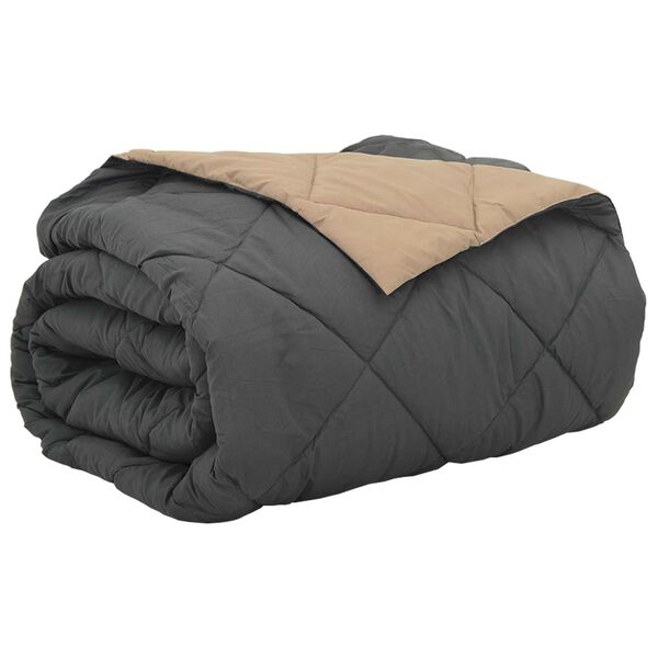 vidaXL Duvet d'&eacute;t&eacute; simple Anthracite et Taupe 220 x 240 cm Microfibre