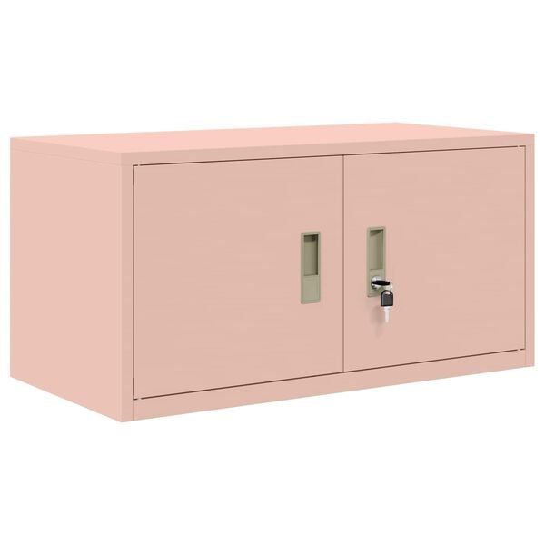 vidaXL Armoire de rangement Rose 80 x 40 x 40 cm Acier