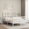 vidaXL Cadre de lit sans matelas blanc bois massif