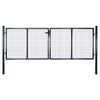 vidaXL Portail de jardin grillag&eacute; en acier galvanis&eacute; 300 x 75 cm gris