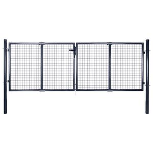 vidaXL Portail de jardin grillag&eacute; en acier galvanis&eacute; 300 x 75 cm gris