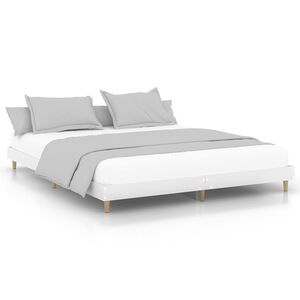 vidaXL Cadre de lit sans matelas blanc 200x200 cm bois d'ing&eacute;nierie