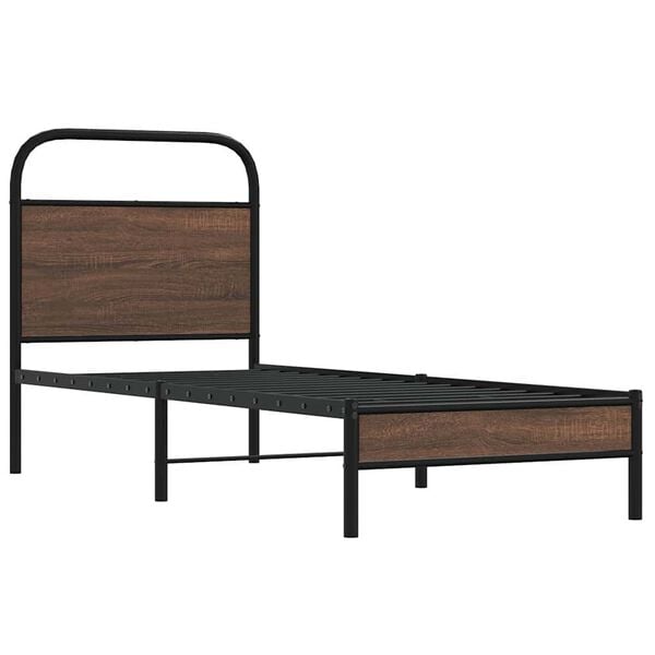 vidaXL Cadre de lit sans matelas 80x200cm ch&ecirc;ne marron bois ing&eacute;nierie
