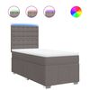 vidaXL Sommier &agrave; lattes de lit avec matelas Taupe 90x200 cm Tissu