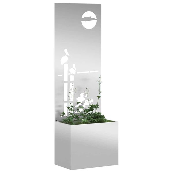 vidaXL &Eacute;cran de confidentialit&eacute; de jardin Fretwork Argent&eacute; 50 x 140 cm