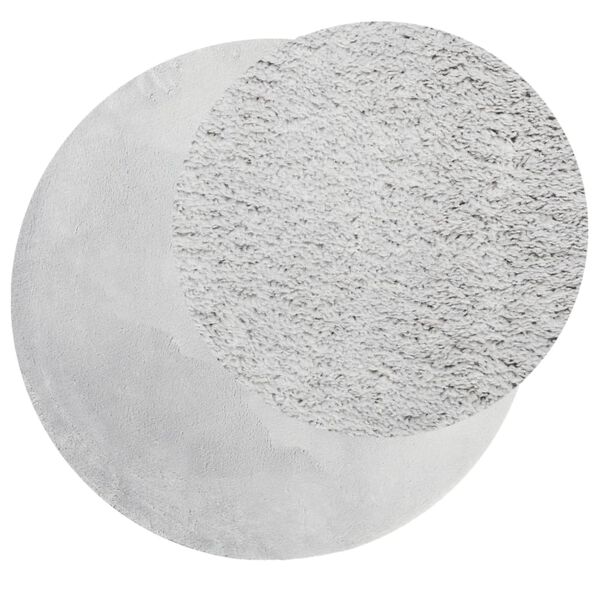vidaXL Tapis HUARTE &agrave; poils courts doux et lavable gris &Oslash; 120 cm