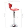 vidaXL Tabourets de bar 2 pcs rouge similicuir