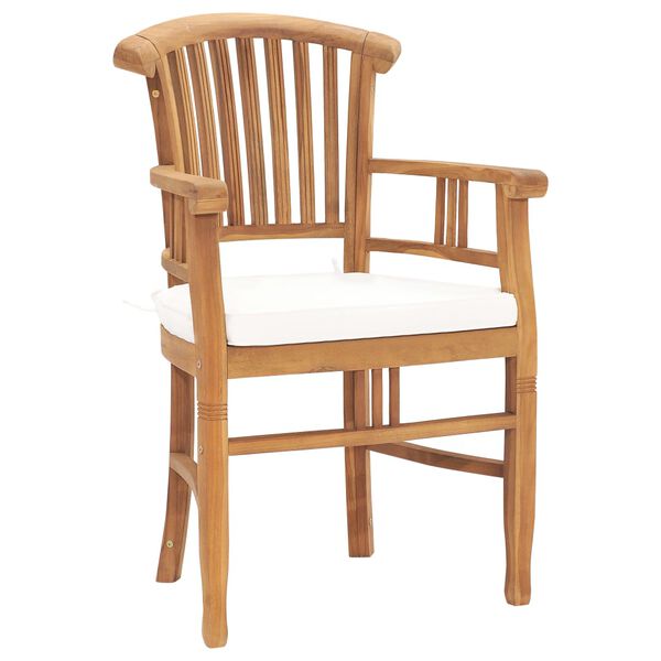 vidaXL Ensemble &agrave; Manger de jardin 7pcs avec coussins bois teck solide