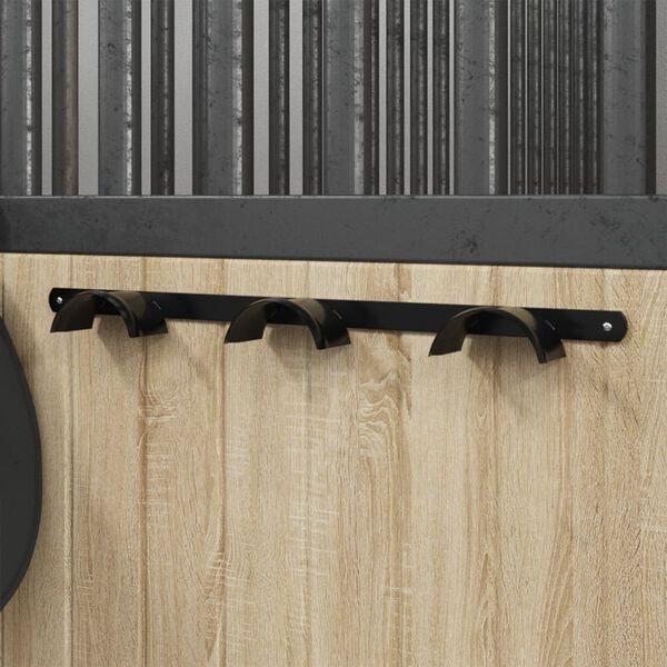 vidaXL Porte-bride pour 3 brides noir fer