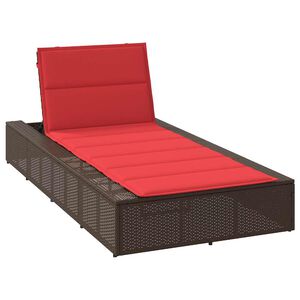 vidaXL Transat avec coussin flottant marron r&eacute;sine tress&eacute;e