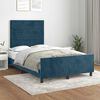 vidaXL Cadre de lit sans matelas bleu fonc&eacute; 120x190 cm velours