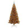 vidaXL Sapin de No&euml;l avec 300 LED avec support Dor&eacute; 210 cm PET