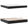 vidaXL Lit avec rangement et matelas avec matelas 2 pcs Noir Cuir