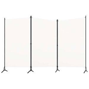 vidaXL Cloison de s&eacute;paration 3 panneaux Blanc 260x180 cm Tissu