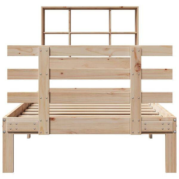 vidaXL Lit biblioth&egrave;que sans matelas 90x190 cm bois de pin massif