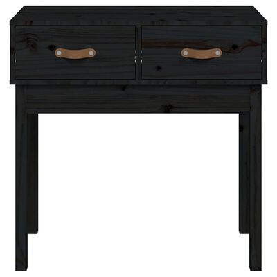 vidaXL Table console Noir 76,5x40x75 cm Bois massif de pin