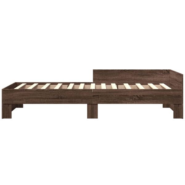 vidaXL Cadre de lit sans matelas ch&ecirc;ne marron 90x190cm bois ing&eacute;nierie