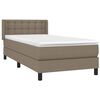 vidaXL Sommier &agrave; lattes de lit avec matelas Taupe 100x200 cm Tissu